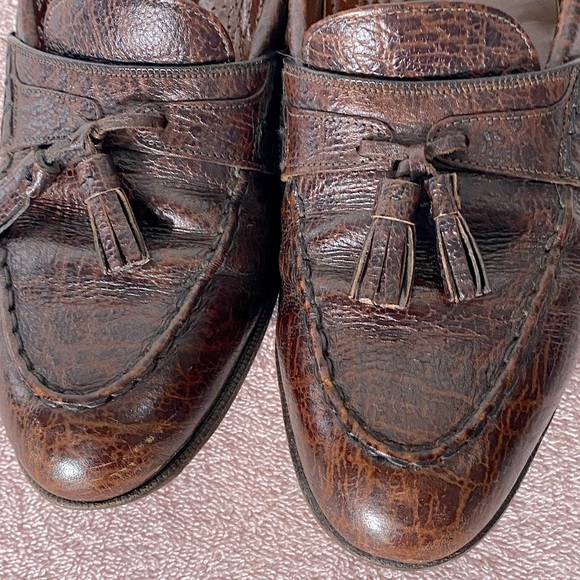 Vintage Dack Brown Antelope Leather Loafers Shoes 8.5 - Picture 10 of 13